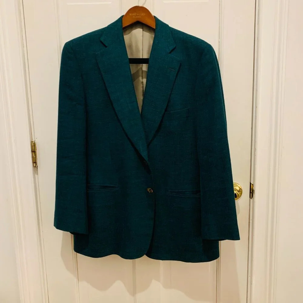Paul Stuart Green Wool Suit Jacket Sport Coat Blazer Size 42 Short - Picture 4 of 16